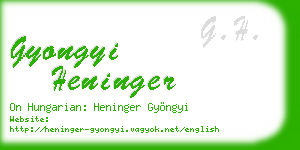 gyongyi heninger business card