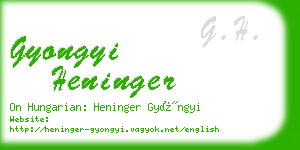 gyongyi heninger business card